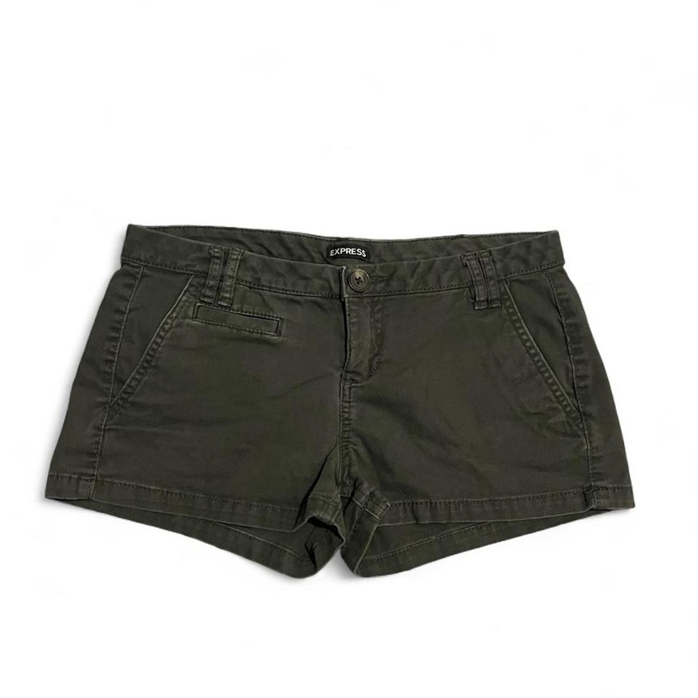 Express Women's Green Cotton Micro Shorts 0